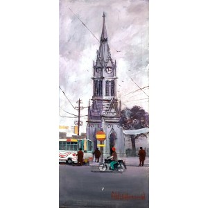 Abdul Hameed, 12 x 30 inch, Acrylic on Canvas, Cityscape Painting, AC-ADHD-194